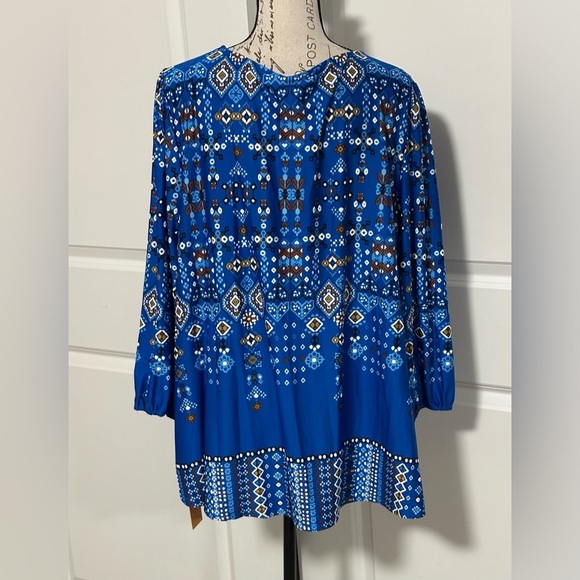Ruby Rd. Blue Patterned Blouse - Picture 5 of 11